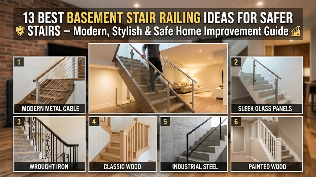 13 Best Basement Stair Railing Ideas for Safer Stairs