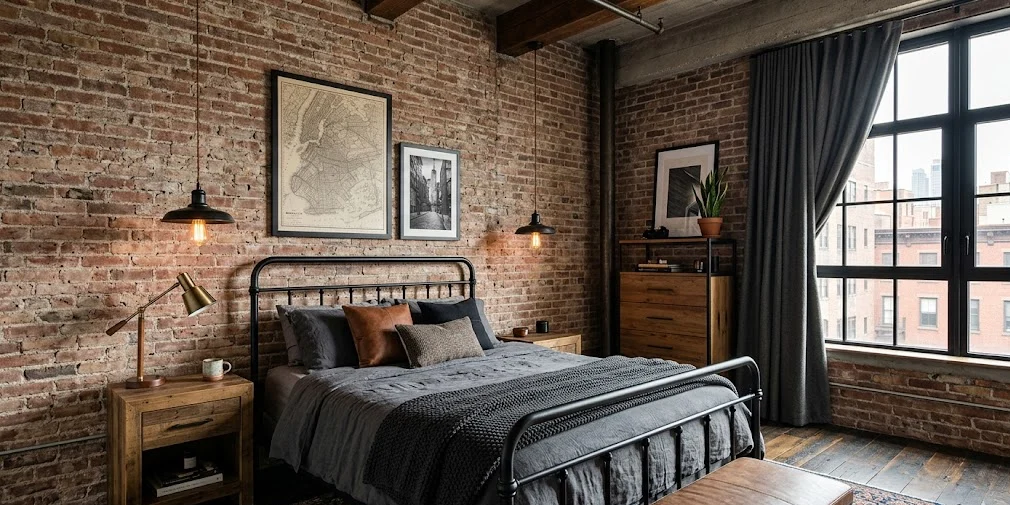 Industrial masculine bedroom
