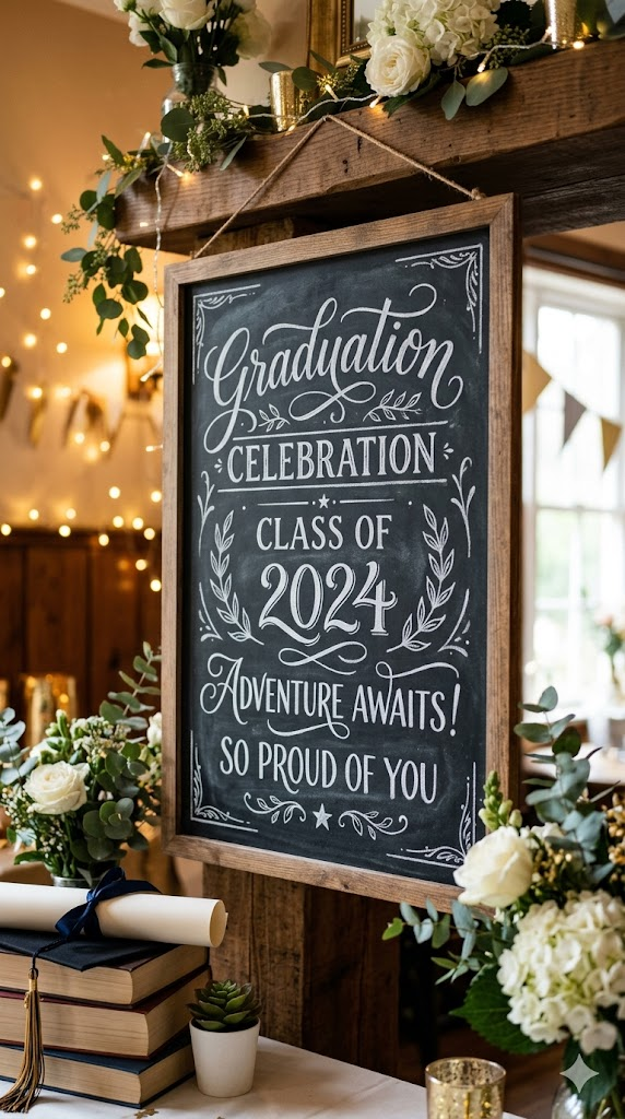 Blackboard Style Graduation Banner