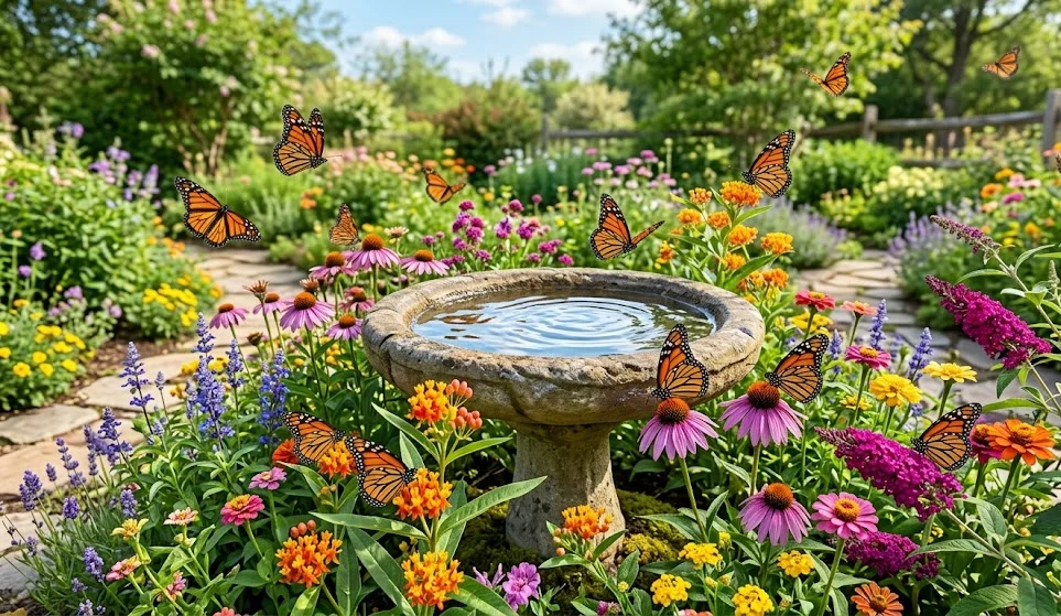 Butterfly Garden Bird Bath