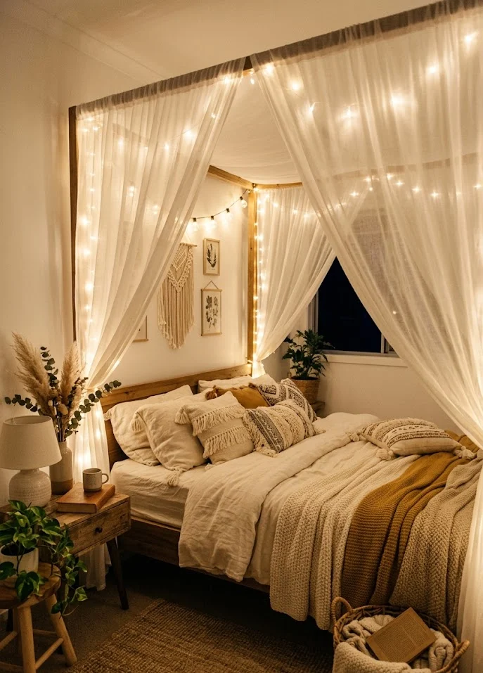 Canopy Fairy Lights for a Dreamy Look