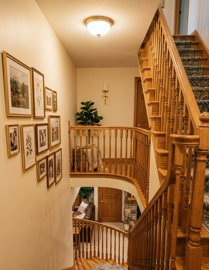 Classic Wooden Stair Railing