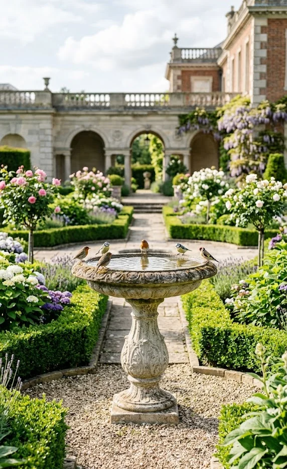Classical Urn-Style Concrete Bird Bath