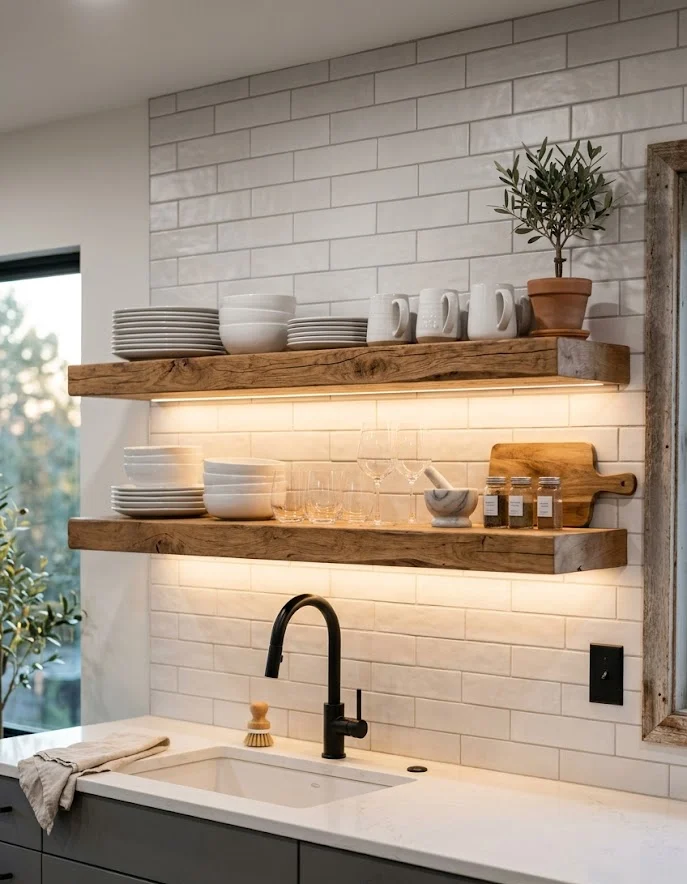 Gallery-Style Open Shelving