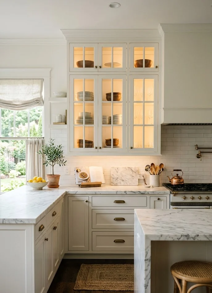 Glass-Front Kitchen Cabinets