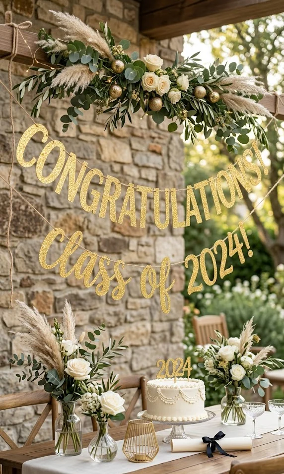 Gold Glitter Letter Banner