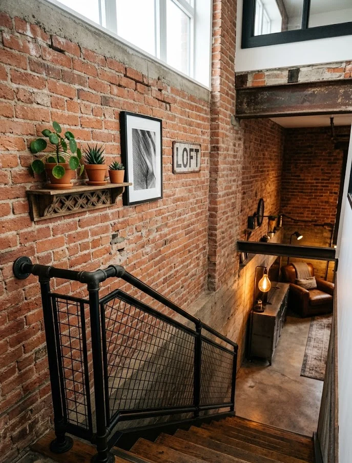 Industrial Pipe Stair Railing