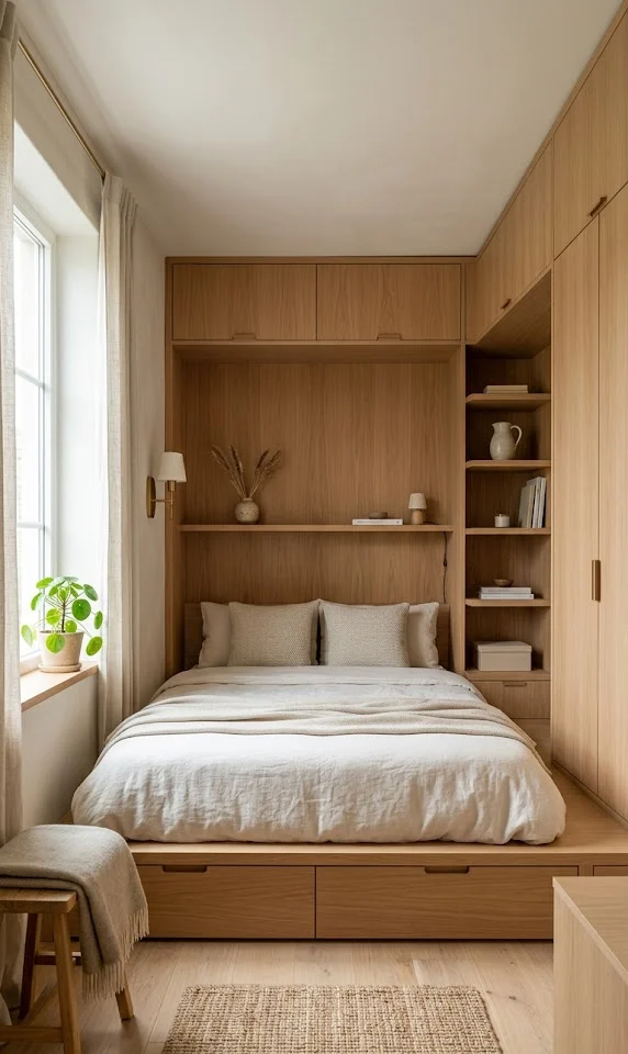 Japandi Storage Solutions for Small Bedrooms