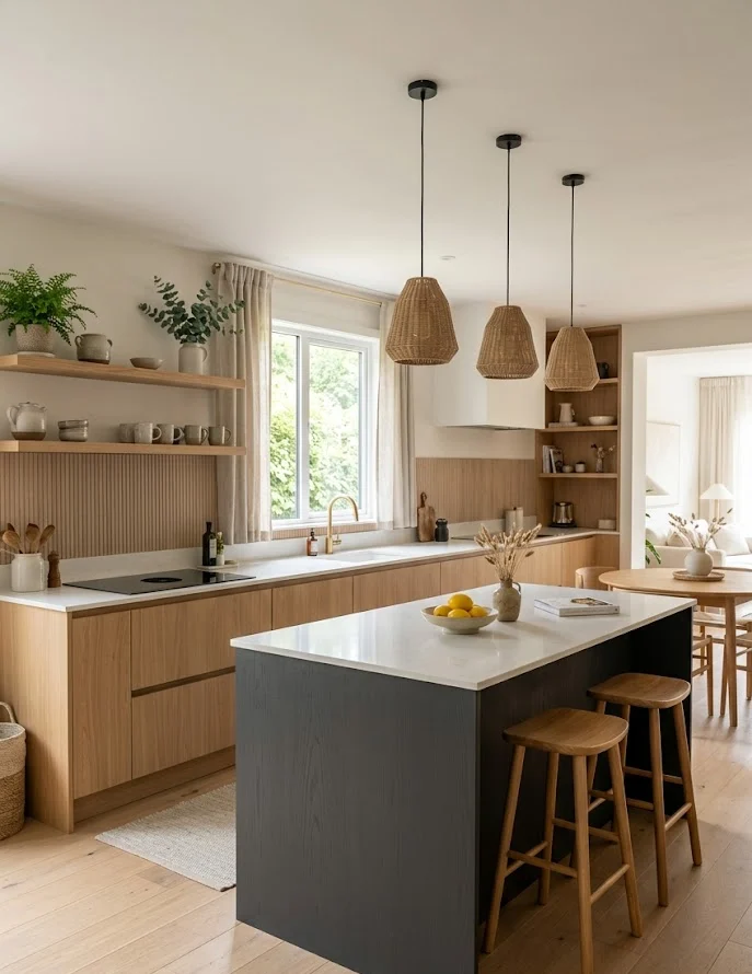 L-Shaped Kitchen with an Island