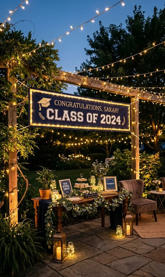 LED Light-Up Graduation Banner