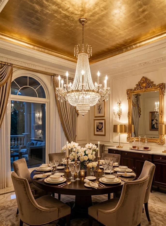 Metallic Gold Ceiling