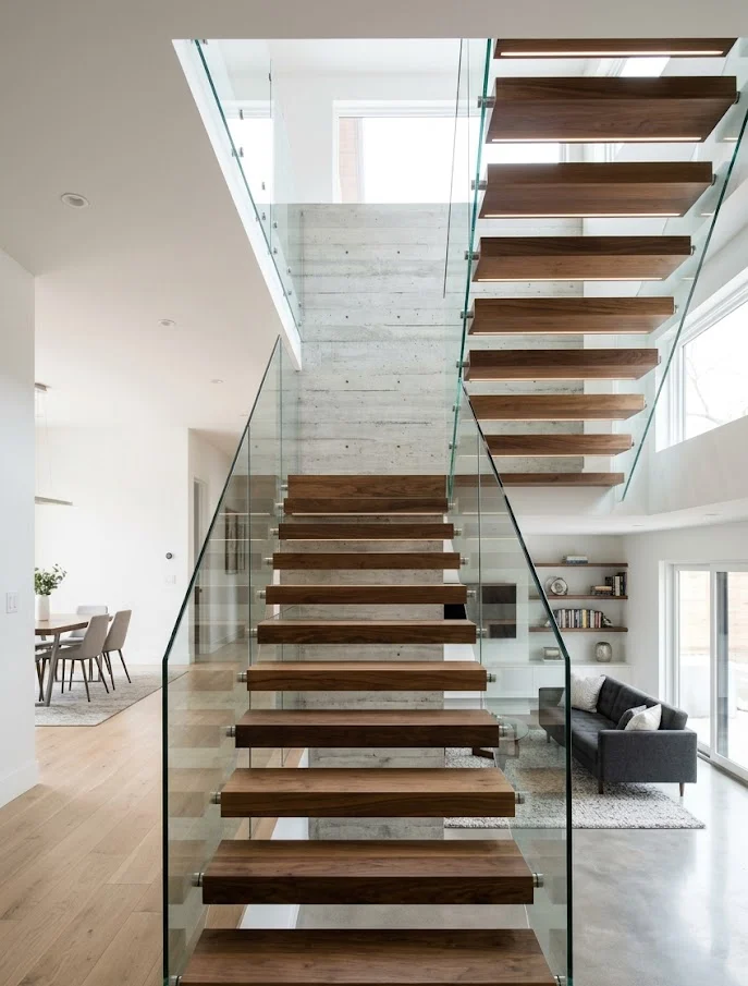 Minimalist Floating Stair Railing