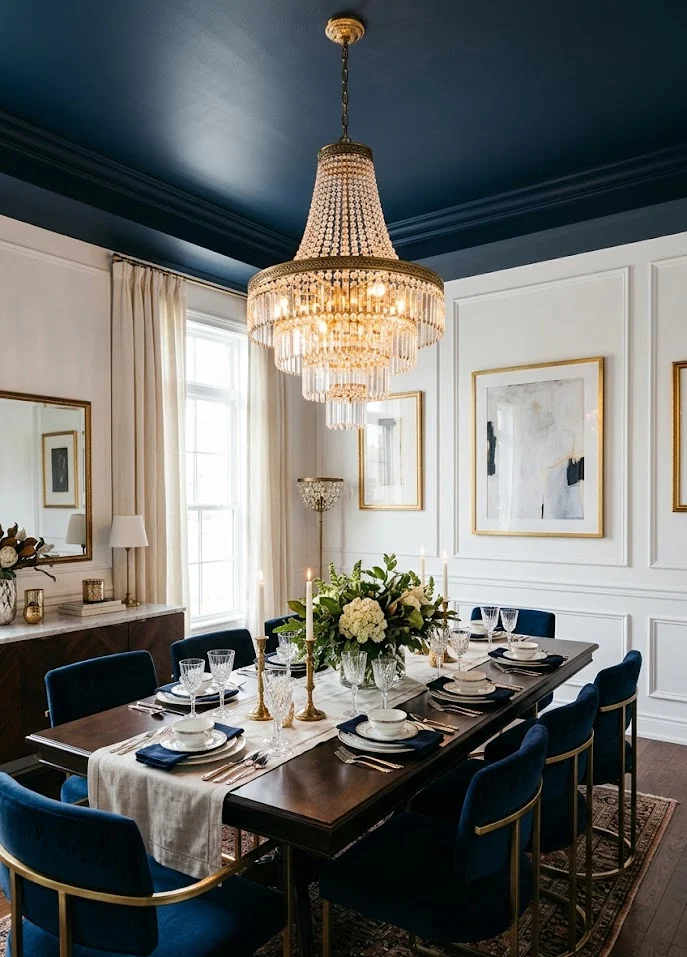 Navy Blue Statement Ceiling