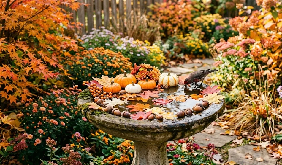 Pumpkin and Fall Leaf Arrangement