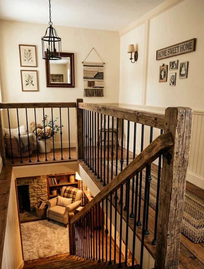 Rustic Farmhouse Stair Railing
