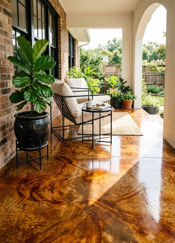 Sleek Stained Concrete