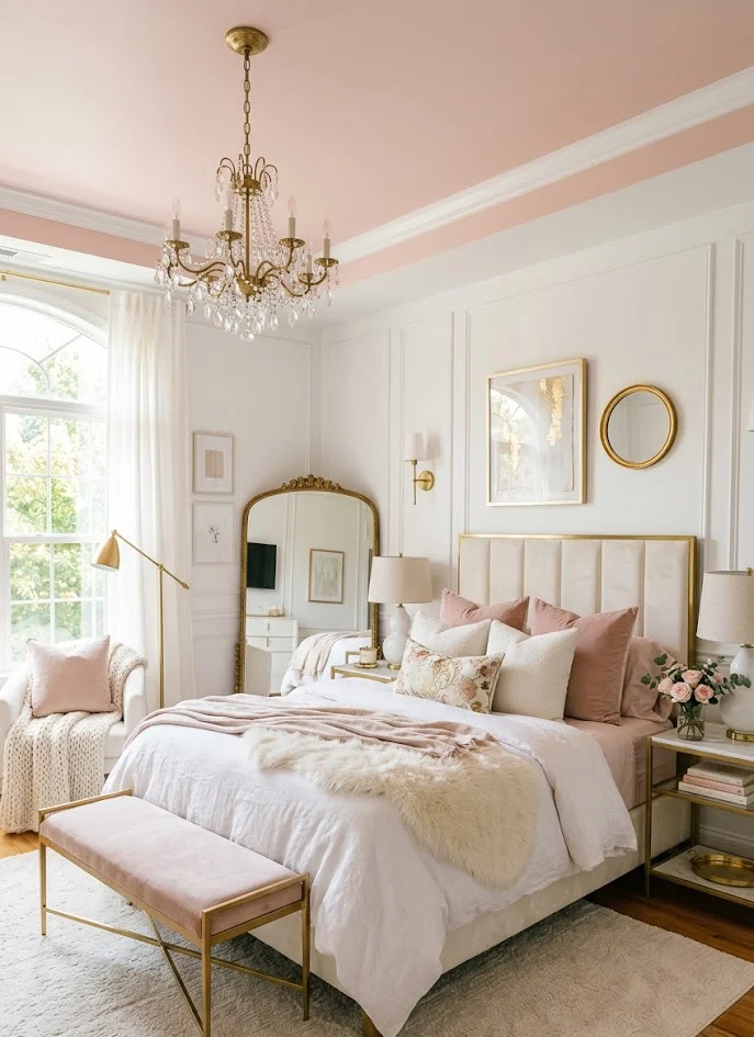 Soft Blush Pink Ceiling