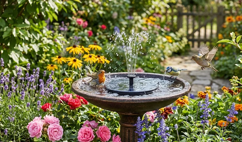 Solar Fountain Bird Bath