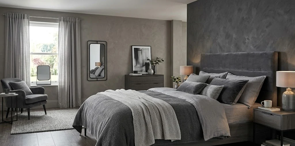 Sophisticated Gray Monochrome Bedroom