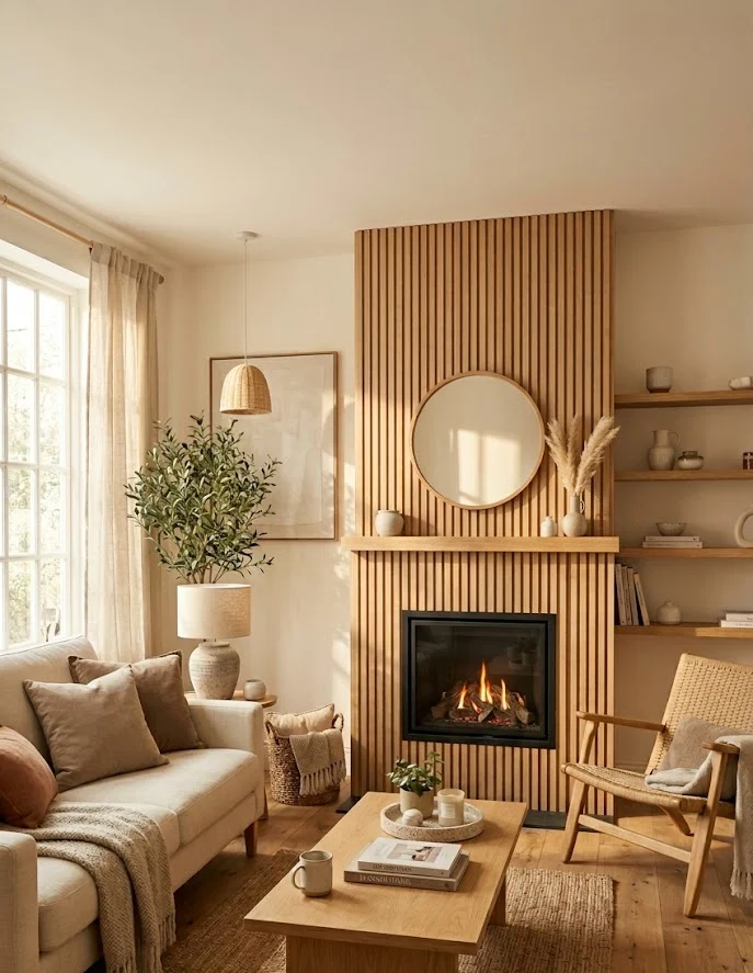 The Japandi Slatted Wood Feature