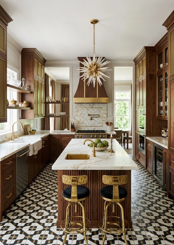 U-Shaped Kitchen with an Island