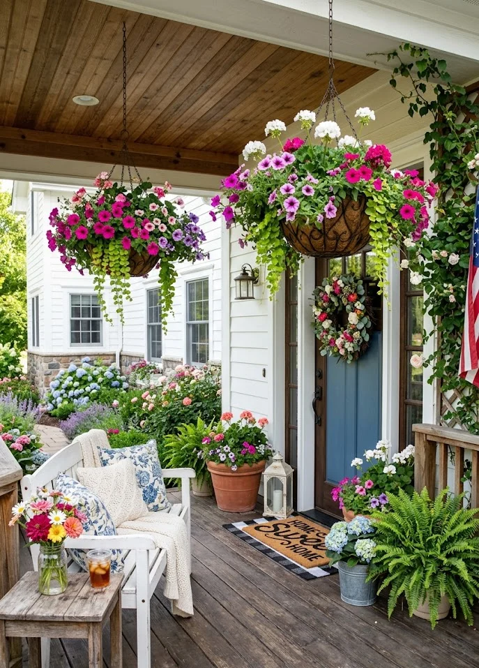 Use Hanging Baskets for Vertical Interest