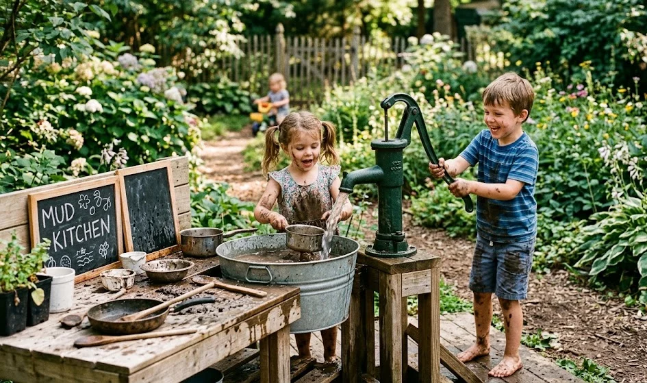 Water Pump Mud Kitchen Sink