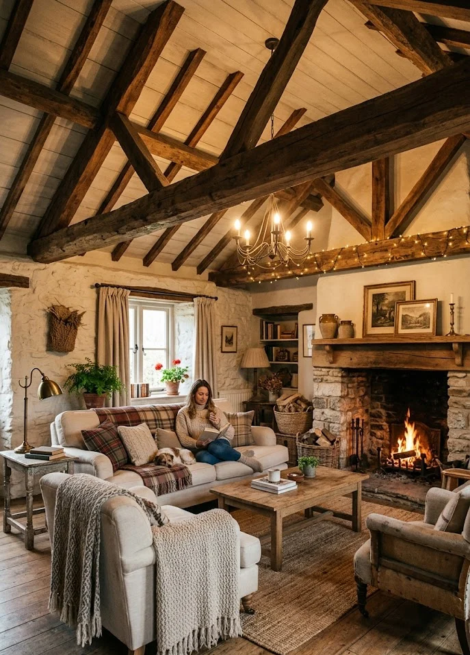 Wooden Effect Painted Ceiling