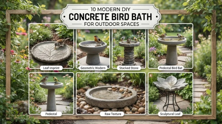 10 Modern DIY Concrete Bird Bath Ideas for Outdoor Space