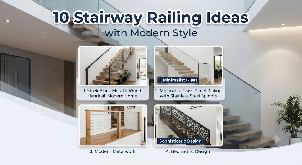 10 Stairway Railing Ideas with Modern Style 