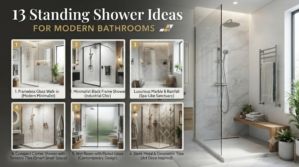 13 Standing Shower Ideas for Modern Bathrooms