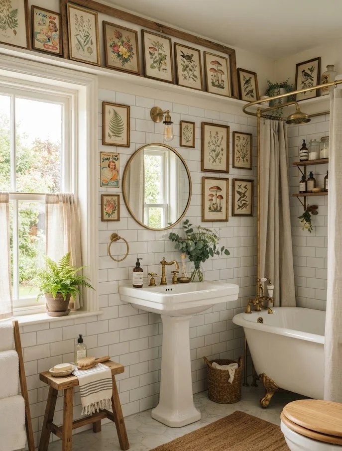 Add Character with Vintage and Retro Bathroom Art