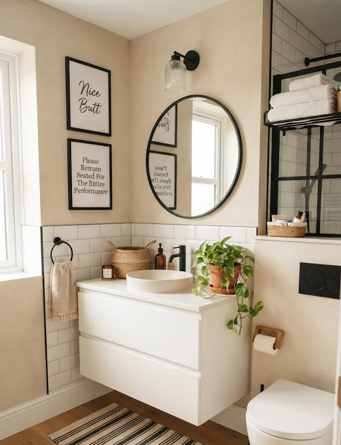 Add Personality with Humorous Bathroom Wall Art