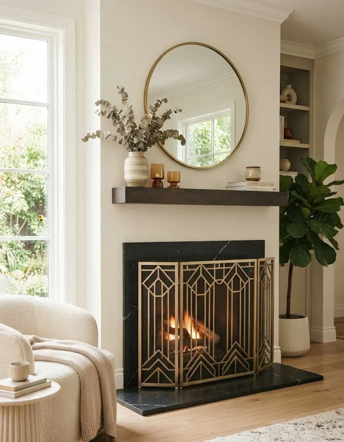 Add a Decorative Fireplace Screen