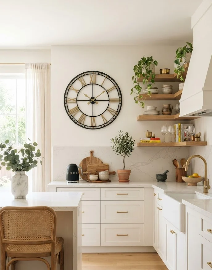 Add a Statement Clock or Oversized Wall Piece
