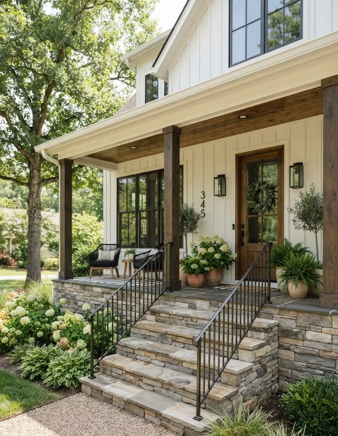 Add a Stone Veneer Porch Base