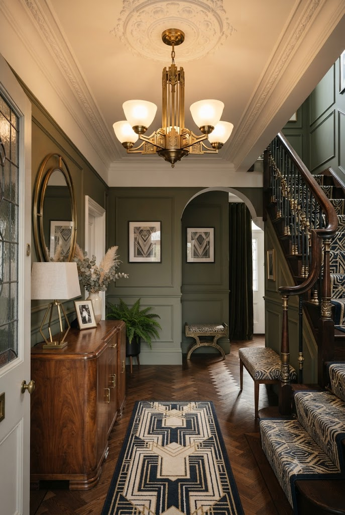 Art Deco Brass Ceiling Fixtures