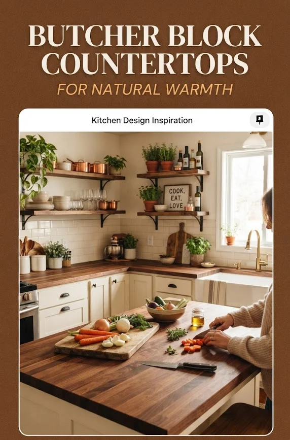 Butcher Block Countertops for Natural Warmth