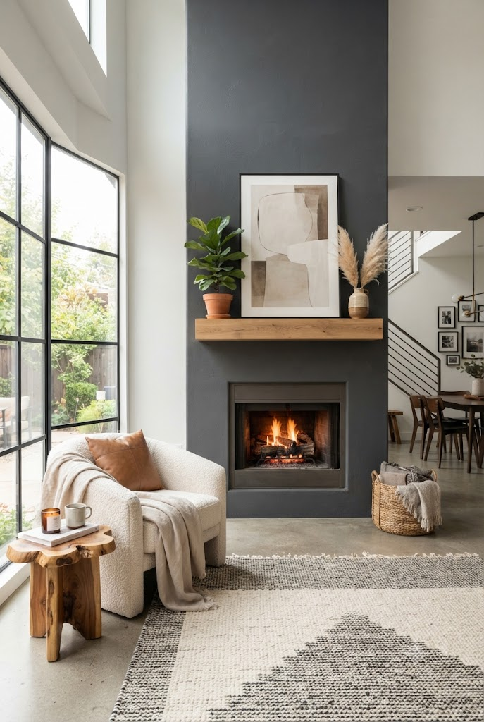 Charcoal Gray Fireplace