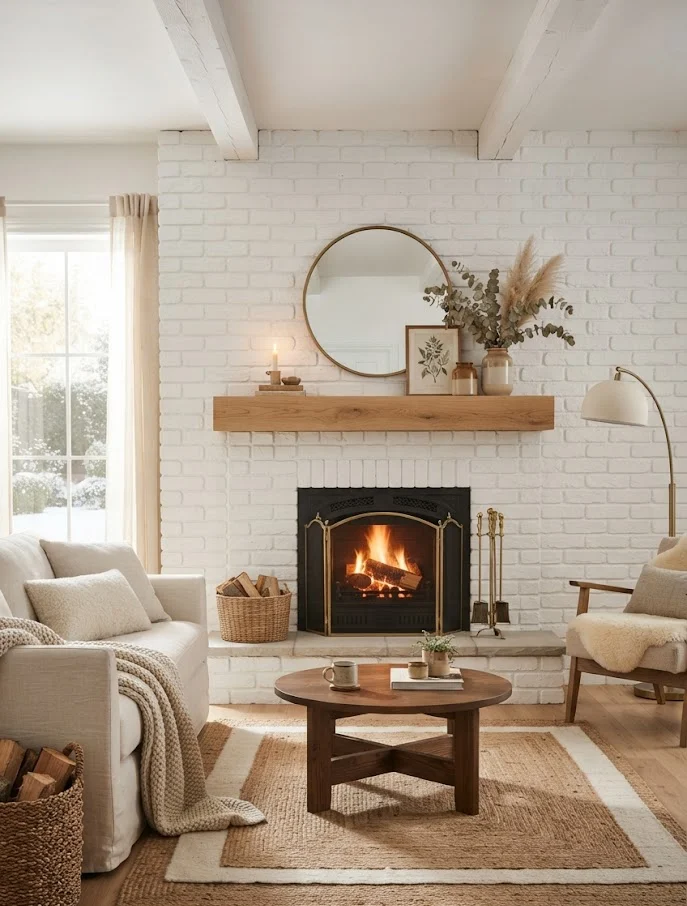 Classic White Painted Fireplace