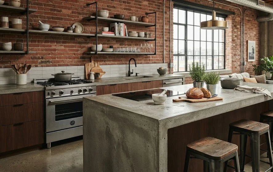 Concrete Countertops for Contemporary Industrial Design