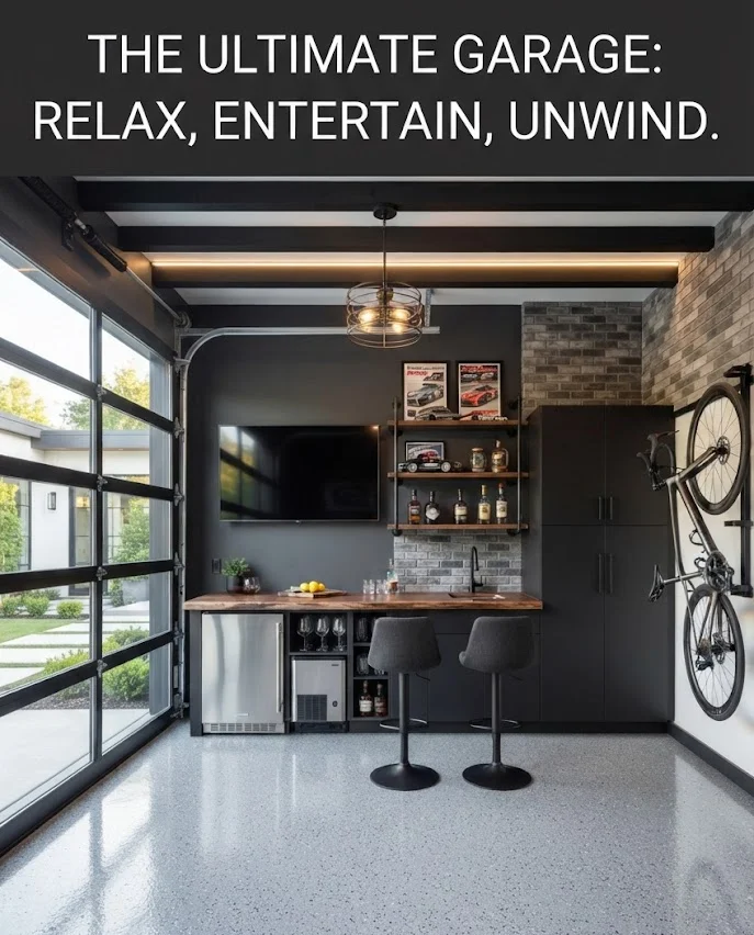 Create a Garage Entertainment Zone with a Wet Bar