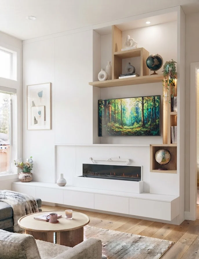Design a Minimalist White Media Wall