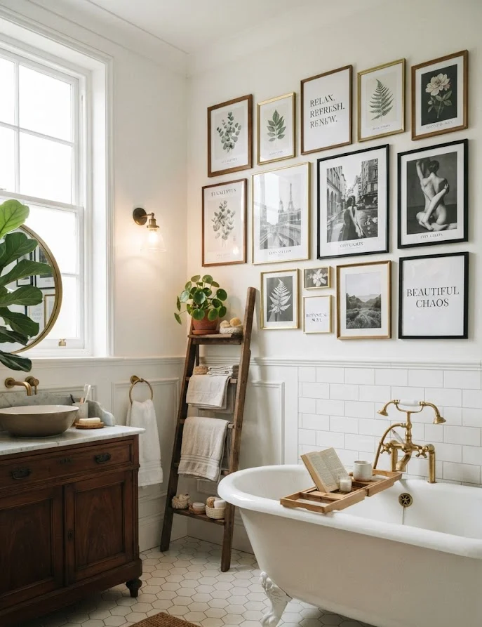 Design a Stylish Bathroom Gallery Wall