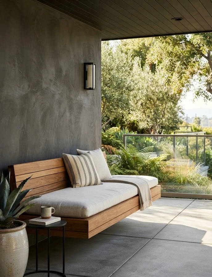Floating Wood Benches