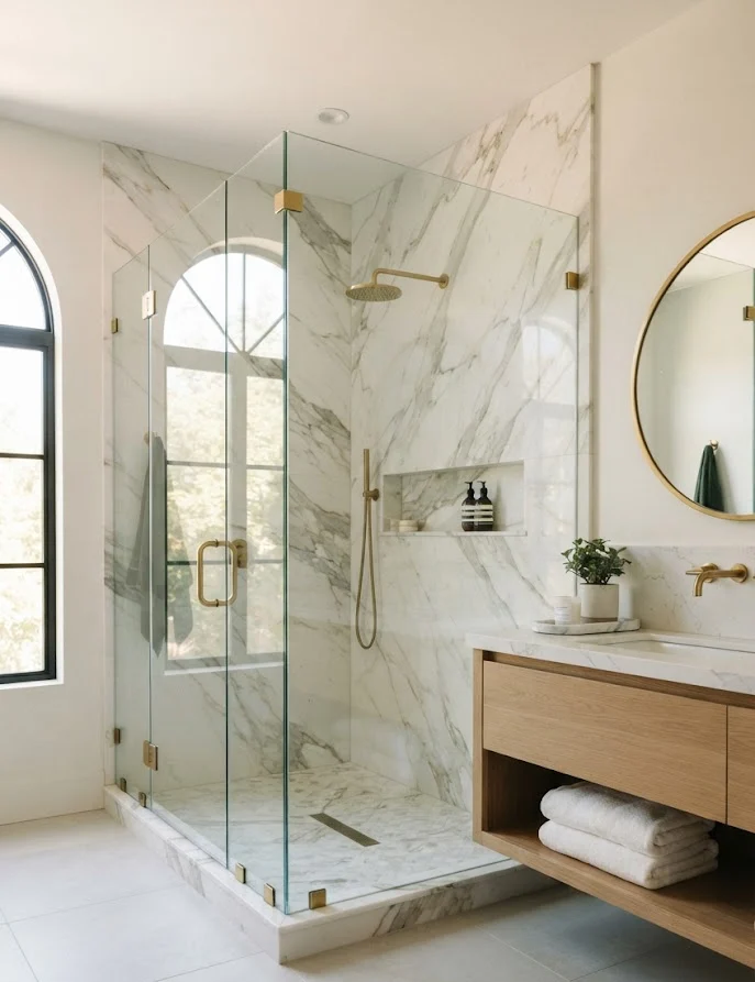 Frameless Glass Shower Enclosure