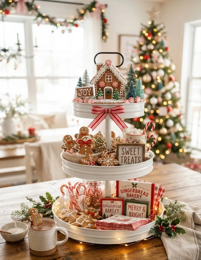 Gingerbread Kitchen Tiered Tray