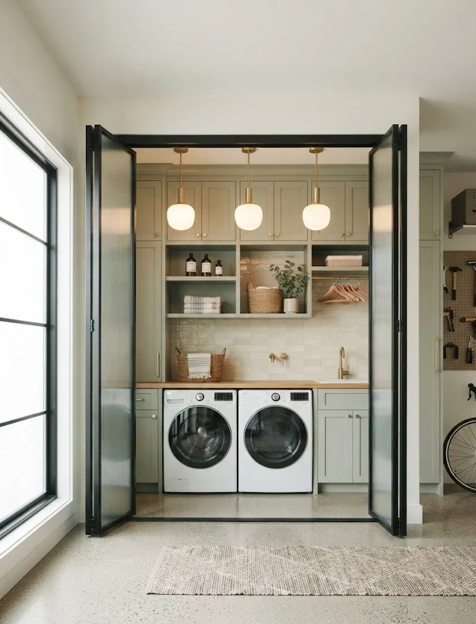 Hide the Laundry Area with Folding or Sliding Doors