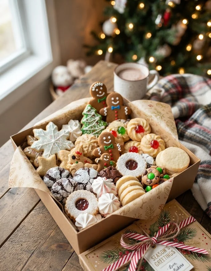 Homemade Holiday Cookie Gift Box