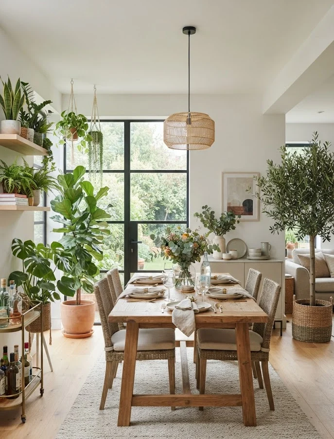 Indoor Plants for a Fresh and Natural Dining Space
